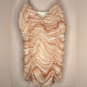 y2k Orange Cream & White Swirl Tank